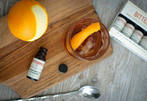 Bittermilk Single Serve No.1 Bourbon Barrel Aged Old Fashioned Mix – Cocktail Bitters Set - Mini Mixers, 5-Pack