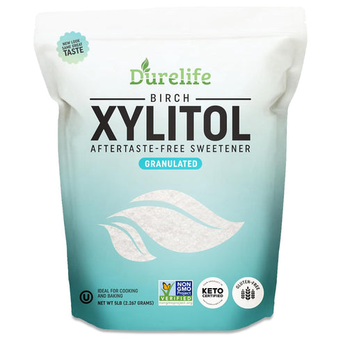DureLife XYLITOL Sugar Substitute 5 LB Bulk (80 OZ) Made From 100%
