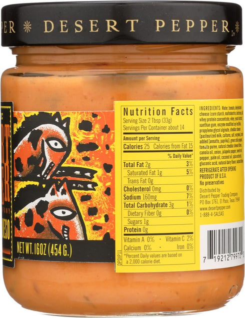 2 16 oz Desert Pepper, Chile Con Queso-Medium, - Jars