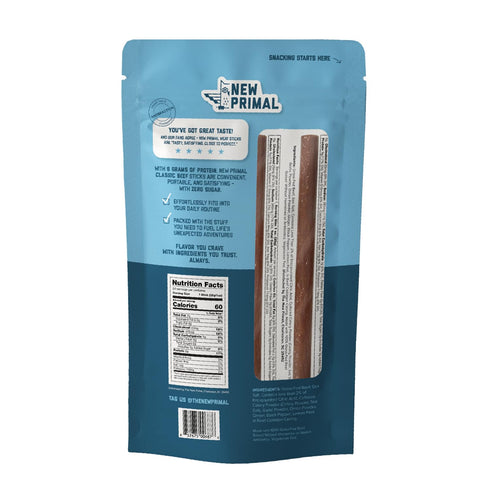 Whole30 8g 90 5 Pack The New Primal Grass Fed Beef Sticks, Keto, Gluten Free Healthy Snacks for Adults, Sugar Free Low