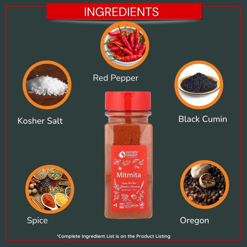6oz USimplySeason Mitmita Spice, - Fiery Ethiopian Blend for Meat & Lentils - All-Natural, Vegan, Non-GMO, Crafted