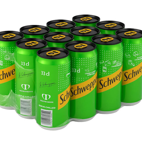Schweppes 330ml (12 Pack, 12, Count) 's Virgin Mojito Non-Alcoholic Carbonated Soft Drink Each
