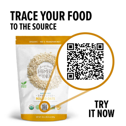 24 oz., 4 Pack One Degree Organic Foods Sprouted Rolled Oats, USDA Organic, Non-GMO Gluten Free Oatmeal