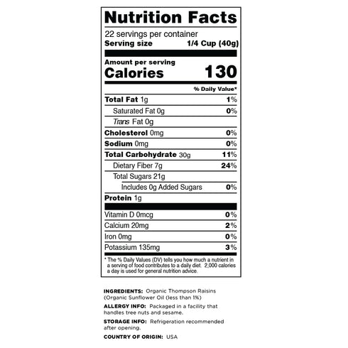 2 Lbs Terrasoul Superfoods Organic Raisins, - Seedless | No-Sugar Added | No Preservatives