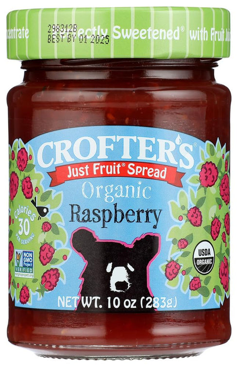 Crofter's Organic, Just Fruit Spread, Organic Raspberry, 10 oz(Pack of 3)