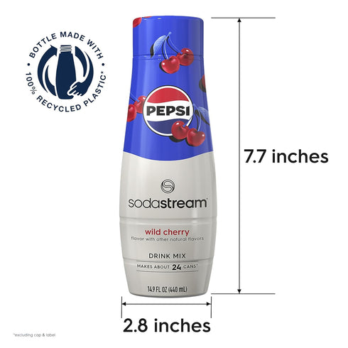 (440ml, Pack 4) SodaStream Pepsi Wild Cherry Drink Mix