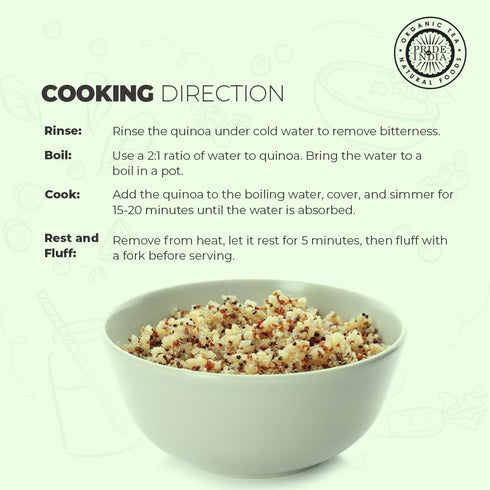 100% 1.5 lbs (24oz) Pride Of India - Natural Three Color Quinoa - Royal Bolivian Superior Grade Protein Rich Whole