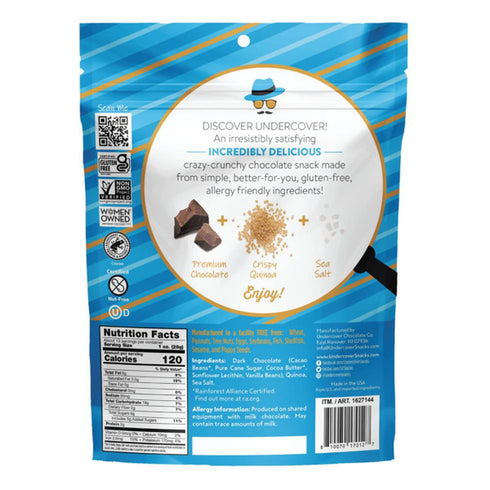 Undercover 13 (Pack 1) Chocolate Quinoa Crisps Dark Chocolate + Sea Salt Ounce