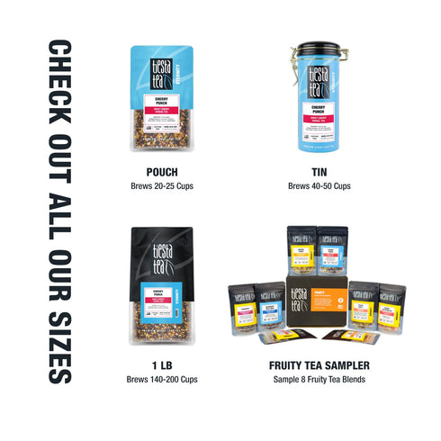 50 4oz Tiesta Tea - Cherry Punch, Loose Leaf, Sweet Cherry Herbal Drink, Premium Blend, Non-Caffeinated Fruit Tea