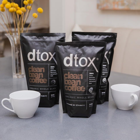 dtox (1 lb Juice Clean Bean Organic Coffee Whole Bean, USDA Certified, Antioxidant-Rich Superfood Coffee)