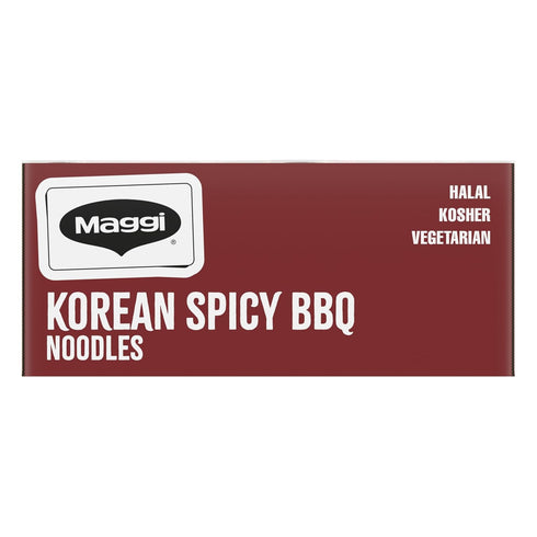 3 24-Pack Maggi Korean Spicy BBQ Noodles, Korean Instant Noodles, min, Spicy Ramen, Vegetarian, Halal, Kosher