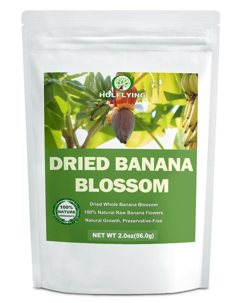 HOLFLYING Natural Dried Banana Blossom - 2.0 oz, All-Natural Banana Flowers, No Additives,