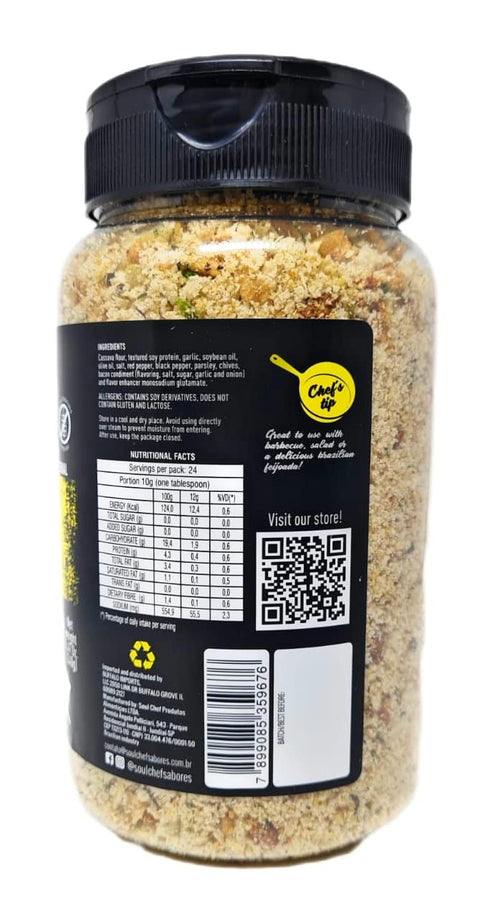 Soul Chef Seasoned Cassava Flour - Traditional - Farofa - Imported from Brazil - Delicious Flavor - Crispy Texture