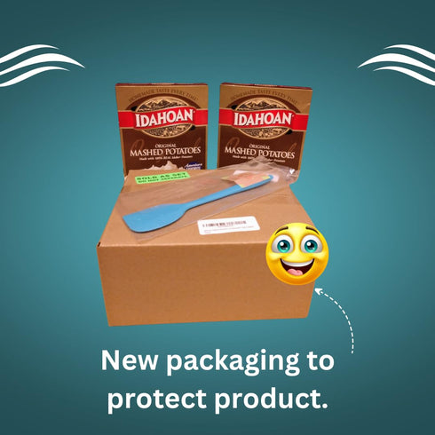 2 Pack Idahoan Original Instant Mashed Potatoes, Gluten Free Box, Bulk Bundle with Raw Earth Colors Spatula