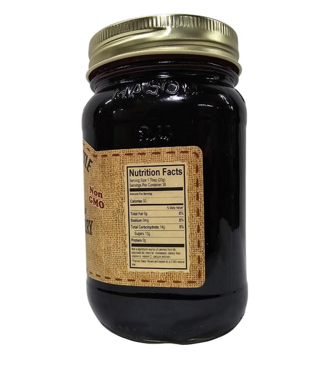 Dogwood Boutique DB 2/19 Oz The Dutch Kettle Black Raspberry Seedless Jam Jars with Fabric Toppers