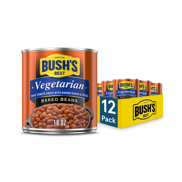 BUSH'S BEST 16 oz Canned Vegetarian Baked Beans, Source of Plant Based