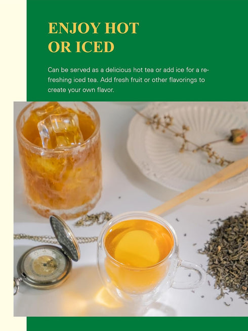 16 GLDNT Organic Jasmine Green Tea, Organic Jasmine Green Tea Loose leaf with Delightful Aroma, Delicate and smooth
