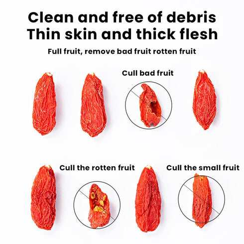 MIHUNTANG 17.63oz/500g Dried Goji Berries Whole Fruit Raw Sun-Dried Red Goji Large Berry Perfect for Tea, Smoothies
