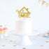 Gold Glitter Welcome Home Cake Topper - Home Party Decoration - Welcome Sign for New Home/New Baby/Retirement