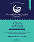 2 lbs, 100% River Moon Coffee, Kona Coffee Whole Bean, Medium Roast, Kona Waves Hawaiian Blend, Sustainably Farmed