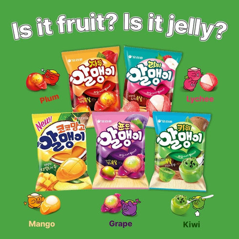 K-Herb Gummy 5 (5 Mix1.26oz(36g) 5pack) Korean Fruit Jelly Candy Assorted Chewy Snacks Fruity Flavors (Grape, Plum