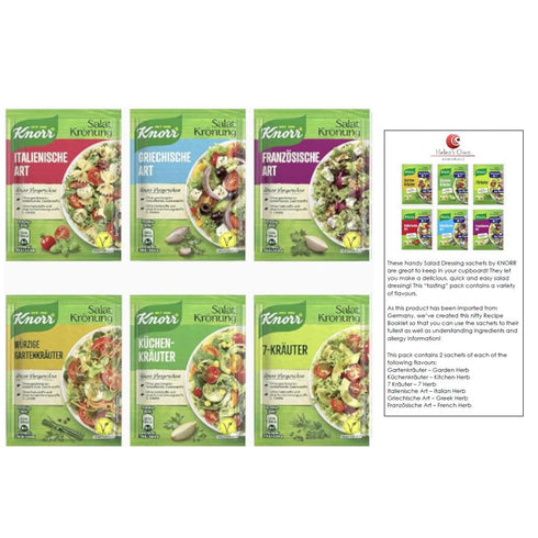 Salad Dressing Tasting Pack - 12 pcs/sachets by Helen's Own International with English Instruction Booklet