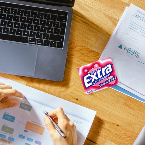 EXTRA Classic Bubble Sugar Free Chewing Gum, 15 Sticks, 3 Pack