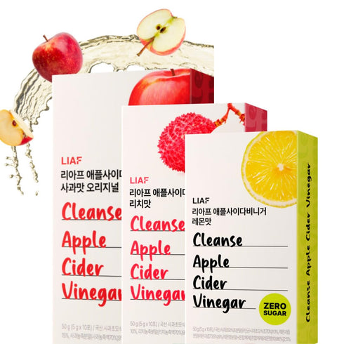 LIAF Apple Cider Vinegar | Variety Pack 3 Flavors Apple Lychee Lemon