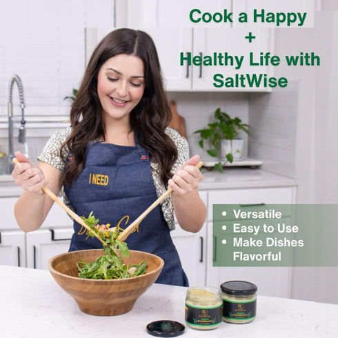 2-Pack 50% 100% (14.10 oz 400g SaltWise Green Salt, Gourmet Chefs Jar Less Sodium, Plant-Based Salt Substitute