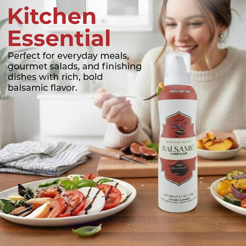 4.7 oz Balsamic Vinegar Spray, Salad Dressings, Vinaigrettes & Cooking, No Propellants, Quality Crafted in USA, Net Wt