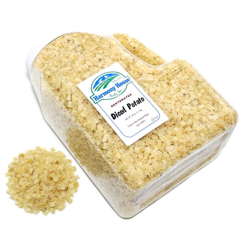 40 Harmony House Foods Dehydrated Diced Potatoes - Dried Potato Pieces, For Hash Browns, Stews, Soups, Home Fries