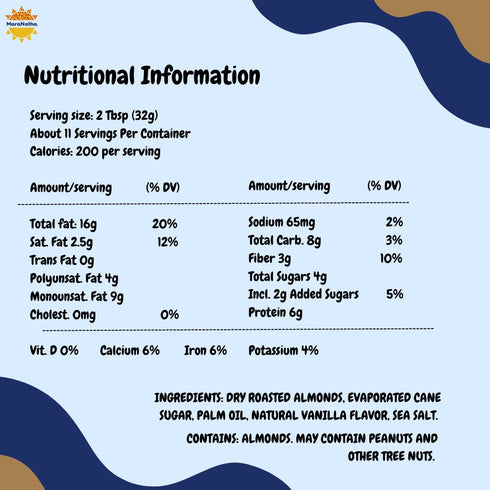 12 oz (Pack 2) MaraNatha No Stir Creamy Roasted Vanilla Almond Butter, Jar