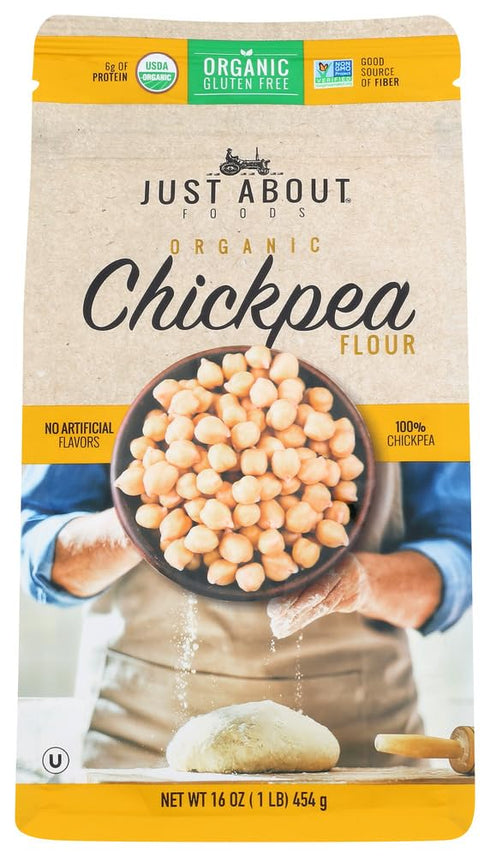 Just About Flour Organic Chickpea Flour 1 lb (Pack of 2)