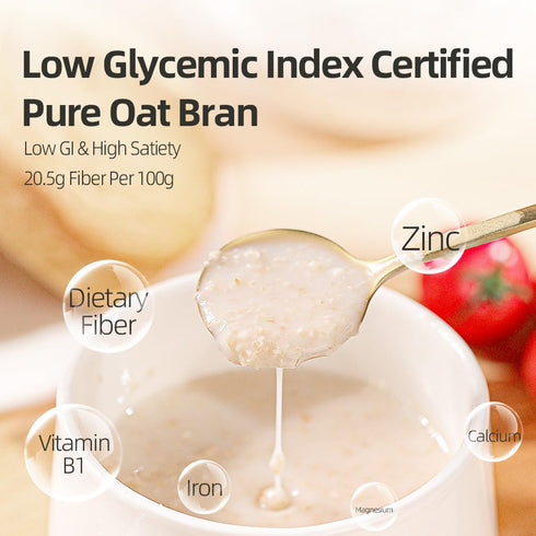600g 21.1oz Oat Bran Airtight Can | / | PoetrySeptember, Low GI High Fiber Cereal for Long-Lasting Satiety, Ideal