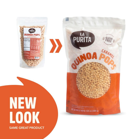 7 oz La Purita Quinoa Pops, Caramel Puffed Quinoa Cereal, Gluten-Free, Vegan Superfood
