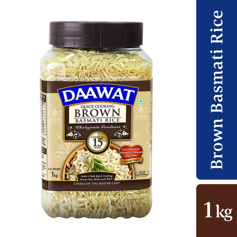 Pack, 1 (2.2 lb) Daawat Brown Basmati Rice | Whole Grain Long-Grain Rice | Naturally Aged & Aromatic | Healthy Everyday
