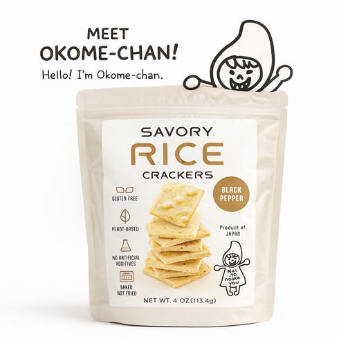 Nogi Savory Rice Crackers Gluten-Free Rice Bran Crackers | Plant-Based, Dairy-Free & Egg-Free Snack
