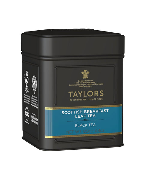 4.41 Taylors of Harrogate Scottish Breakfast, Black Tea, Loose Leaf, Ounce Tin Caddy, Strong, Malty and Full