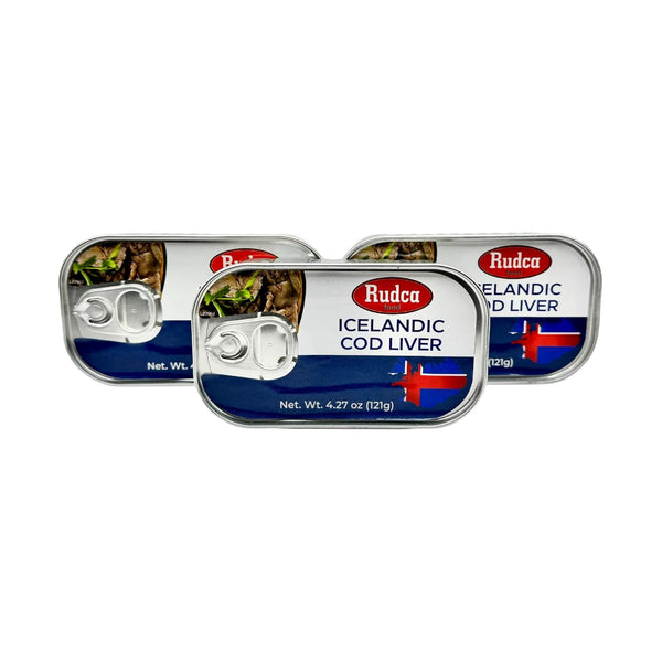 Rudca Food Icelandic Cod Liver - Wild-Caught in Own Oil - 4.27