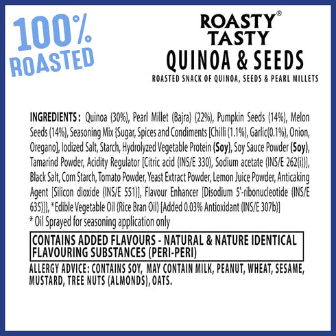 Roasty Tasty (300g), 10.58 (Pack 1) Quinoa & Seeds Peri Peri Roasted Namkeen Snacks Ounce