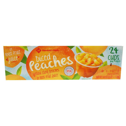 MEMBERS MARK 100% (12 count, 4 Member's Mark organic diced peaches in juice ounces)