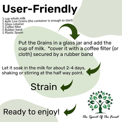 Milk Kefir Live Grains - Live Active Starter Cultures Scoby For Homemade Probiotic Drink For Almond, Coconut Kefir