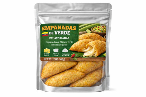 Generic 12 oz Empanadas de Verde Ecuatorianas Cheese Filled Green Plantain Empanadas, Freeze Dried, Ready to Cook