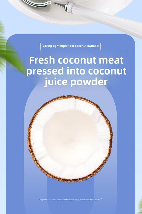 120g Raw Coconut Oatmeal High Fiber Breakfast Cereal Quick Meal Instant Oats for Satiety Healthy Snack Gluten Free