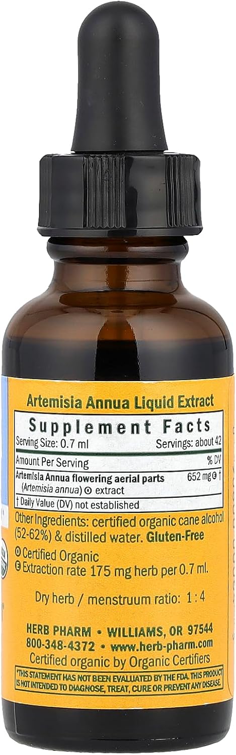 Herb Pharm Certified Organic Artemisia Annua Liquid Extract, 1 Fl Oz