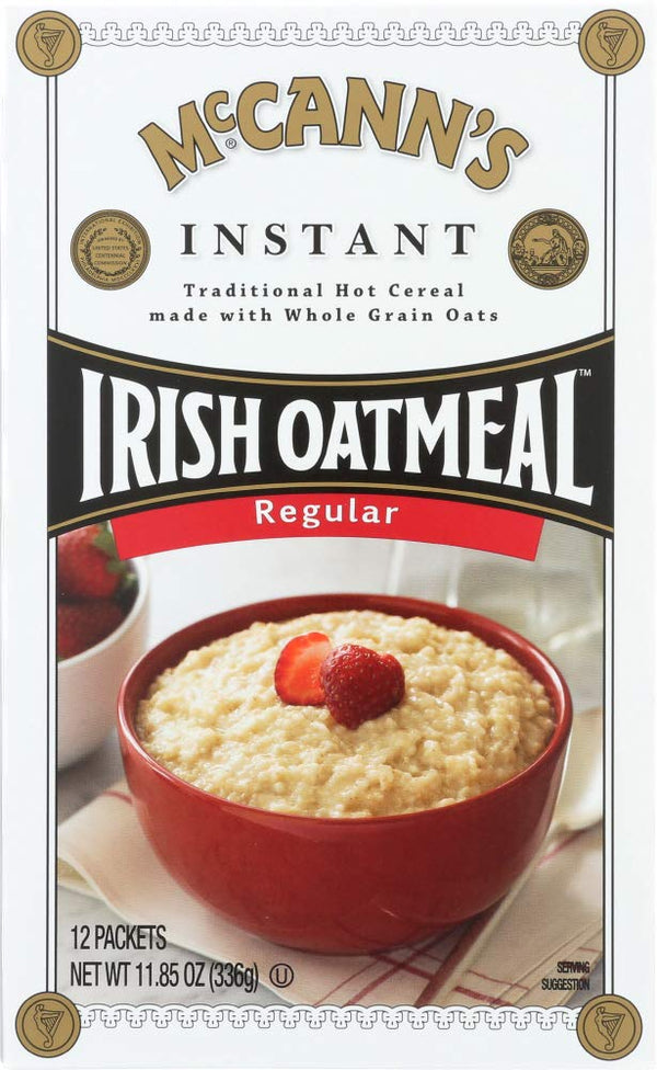 McCann's Irish Oatmeal, Instant Oatmeal, Regular, 12 Packets, 28 g Each (Pack