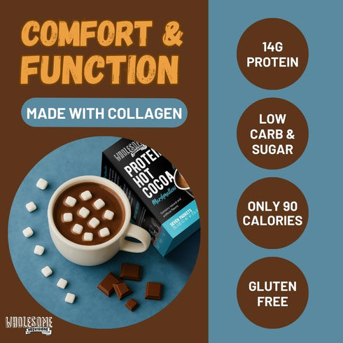 15g 2g 7 Packages 1 Pack) Protein Hot Chocolate, Keto Hot Chocolate Mix, Low Carb Hot Cocoa, Protein, Net Carbs, Low