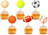Morndew 24 PCS Sports Fan Cupcake Toppers - Basketball, Baseball, Soccer, Volleyball for Theme Party Decorations
