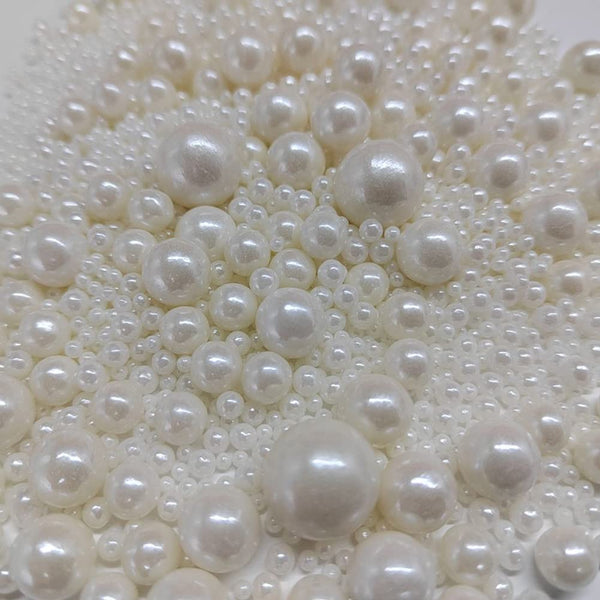 Edible Pearl Sugar Sprinkles, White Candy Mixing Size, 120g Baking Decorations for Cupcake Toppers, Cookie Decorating