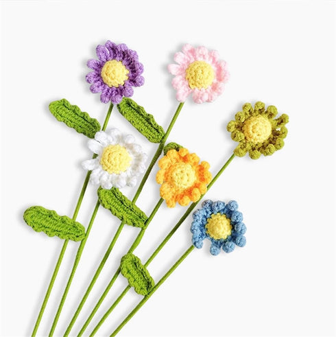 Hcclijo Knitted Sunflower Bouquet for Wedding and Party Decor